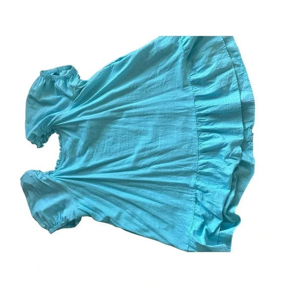 Stoney Clover Women's Blue Button Front Short Sleeve Ruffle Dress Size 2X - Picture 4 of 5